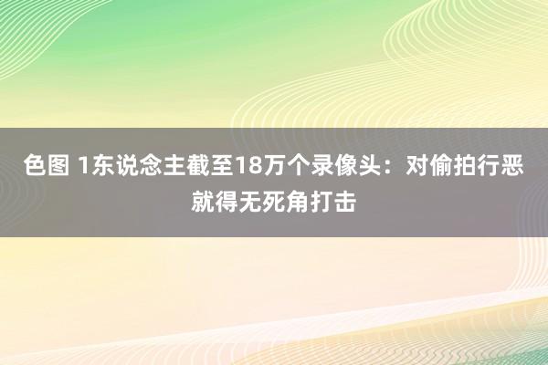 色图 1东说念主截至18万个录像头：对偷拍行恶就得无死角打击