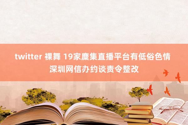 twitter 裸舞 19家麇集直播平台有低俗色情 深圳网信办约谈责令整改